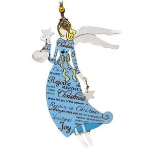 Rejoice In Christmas Angel Ornament Sunset Vista Designs Metal NEW NWT
